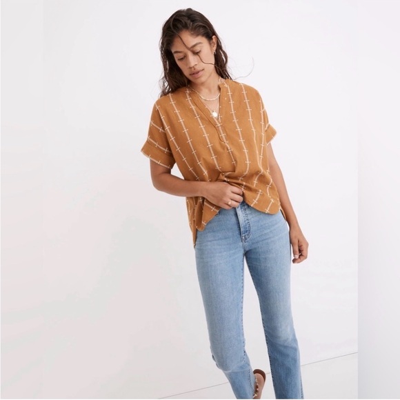 Brown Patterned Women's Top - Picture 3 of 4